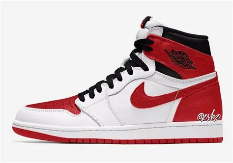 Air Jordan 1 Red Black And White - 100% Authentic