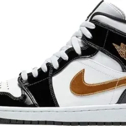 Black White And Gold Jordan 1 – Luxe Retro Free Shipping