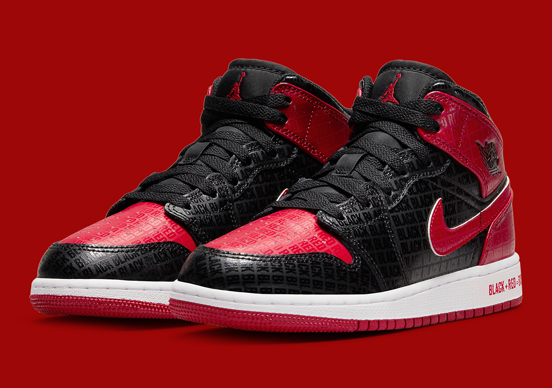 Jordan 1 Mid Black And Red ,Big Discount