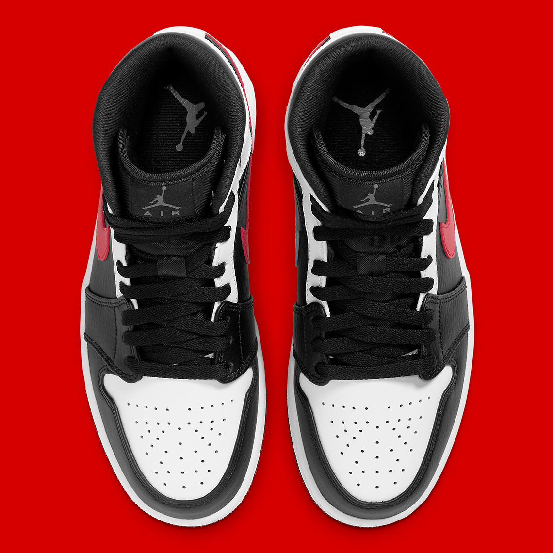 Jordan 1 Mid Red Black White – Tri-Color | Free Shipping