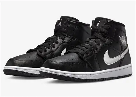Black And White Jordan 1 Mid,Jordan Shoes ,Shop Lowest Price