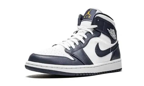 Jordan 1 Mid White Metallic Gold Obsidian On Sale